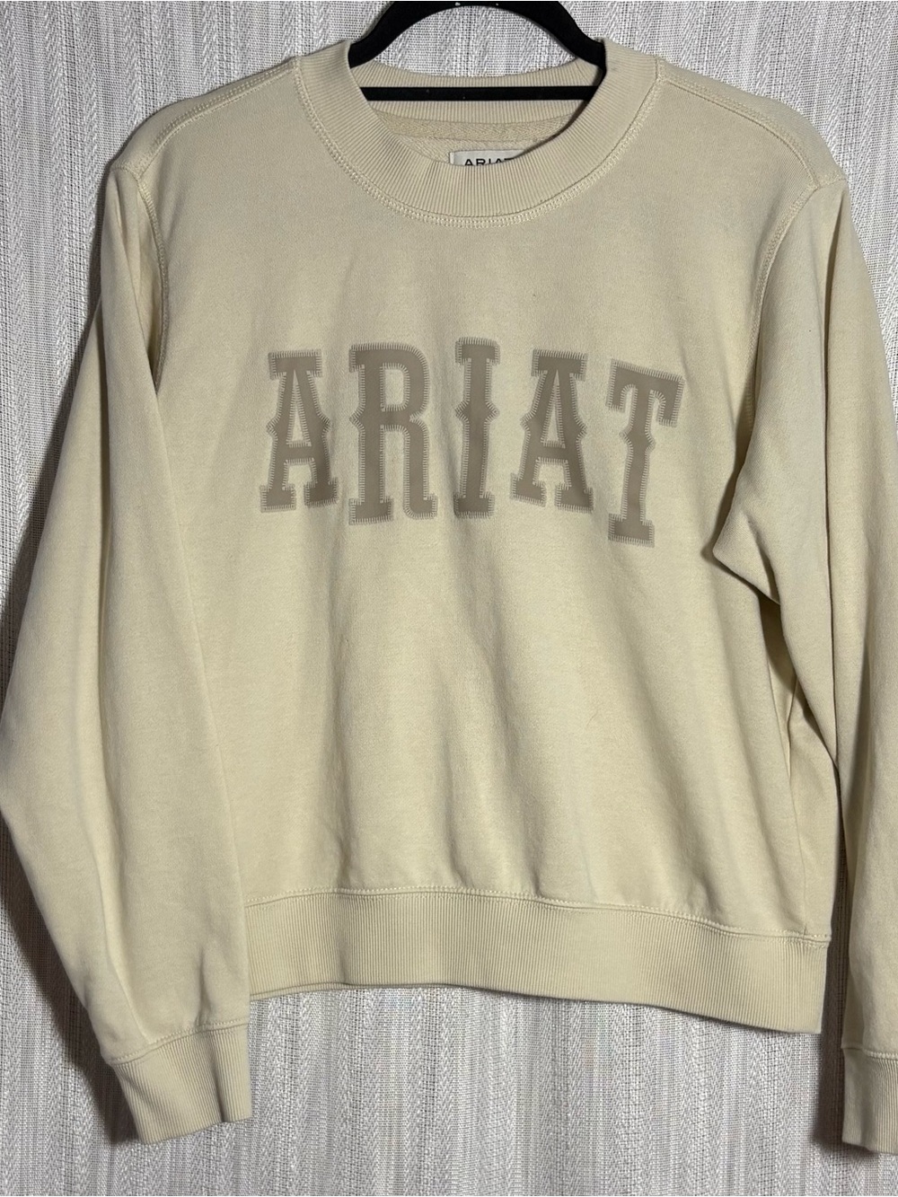 Ariat Soft Cream Crewneck with Tonal Logo